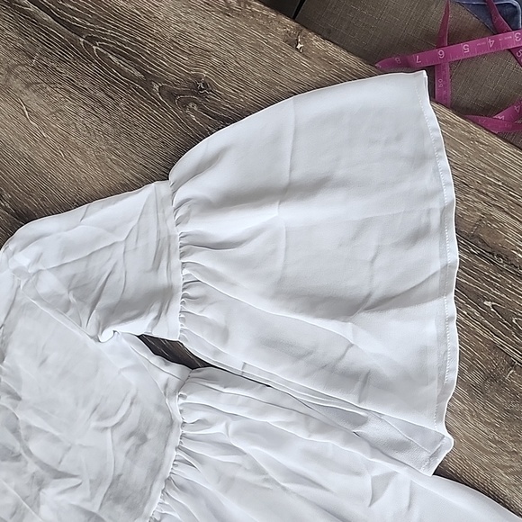 Show Me Your Mumu Poet Tie Top in White Boho Peasant Oversized Lace Up Blouse XS - Picture 12 of 12